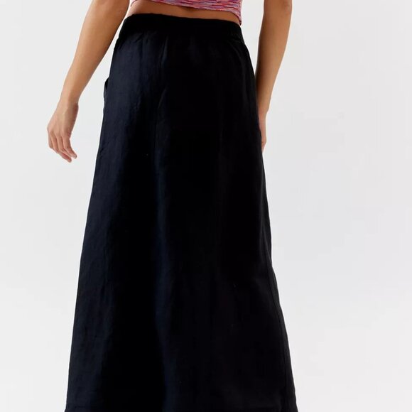 Urban Outfitters Black Beach Day Linen Maxi Skirt/NWT/XS - Picture 4 of 14